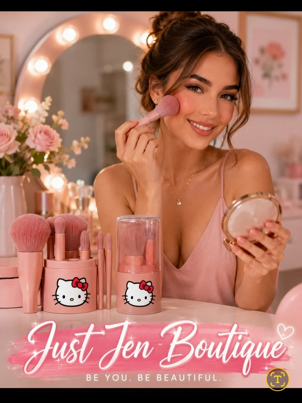 Hello Kitty Pink Makeup Brush Set